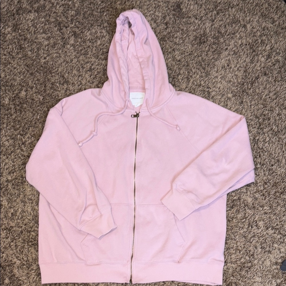 American Eagle Outfitters Soft Pink Zipper Hoodie Size Medium